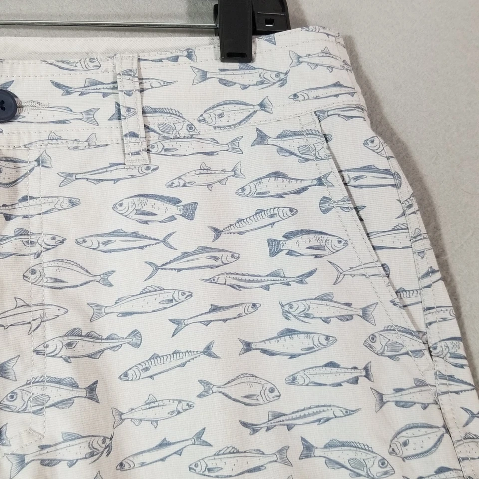 Sperry Pantalones Cortos Hombre 34x9 Gris Dri-Fit Elástico Pesca Exterior Estampado Completo Foto 3 de 4