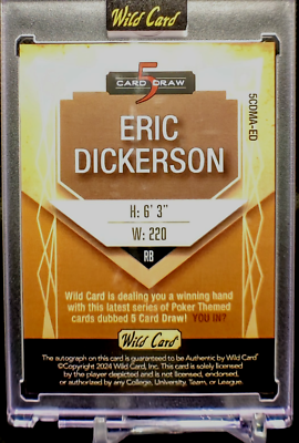 タレントカード IDid LUV U MILLIONS Lottery SpecialCard 2024 Wild Card 5 Card Draw Eric Dickerson Auto 1/1 Gold Tie-Dye La