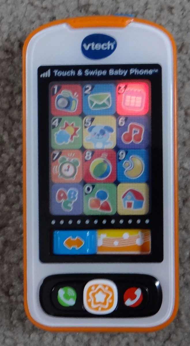 Vtech touch and swipe baby phone orange white. Touch screen DOES NOT WORK