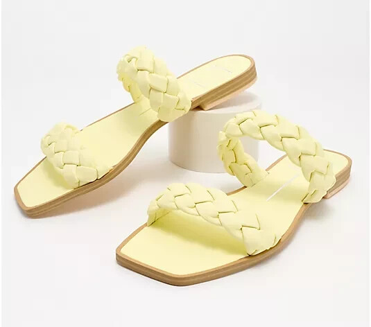 Dolce Vita Double Braided Strap Sandals-Indy-Lemon Cream-10M-NIB