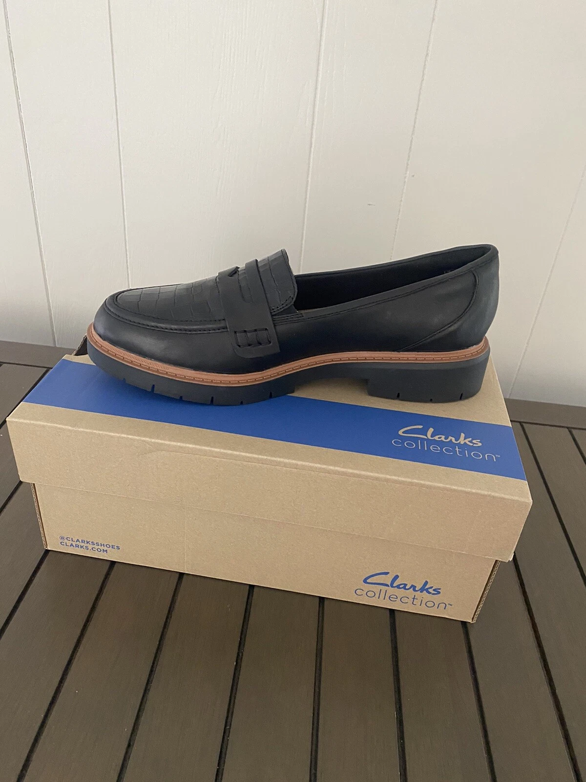 Clarks donna Westlynn Ayla pelle nera taglia 8 5 nuovo.