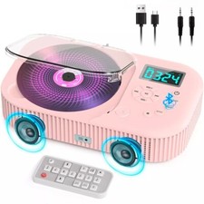 Portable CD Player Bluetooth Rechargeable 2000Mah Battery Anti-Skip LCD FM Radio
