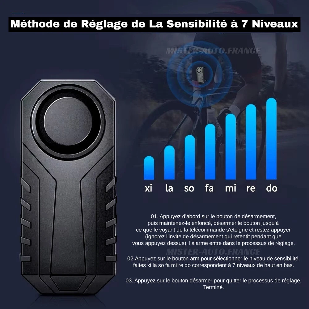 Alarme Antivol Universelle Arcweg Avec Télécommande Pour Vélo, Moto, Voiture, Fenêtre