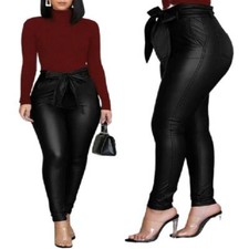 Pantalones De Tiro Alto Para Mujer Cinturón Alto Levanta Cola Elegantes Pantalones