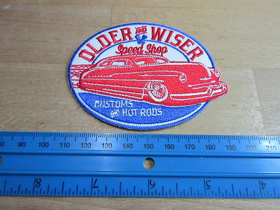 Patch Older & Wiser Customs Hot Rods Speed Shop Nose Art Rockabilly V8 US Car 