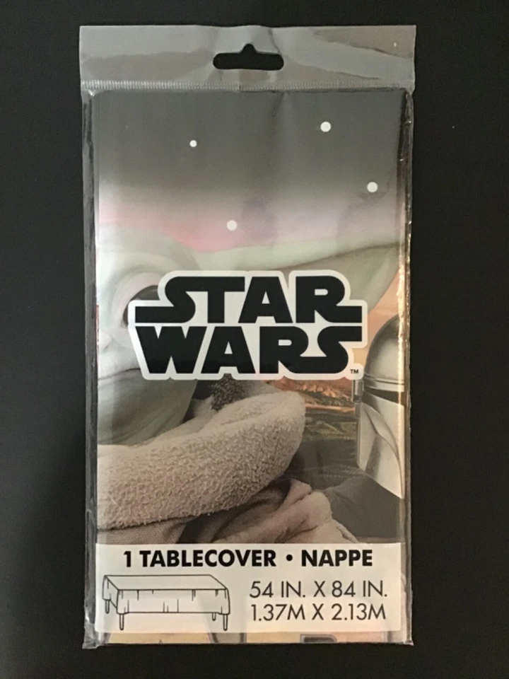 Decorações de festa de aniversário Star Wars + pratos de banner de toalha de mesa mandaloriana + NOVO - Imagem 3 de 4