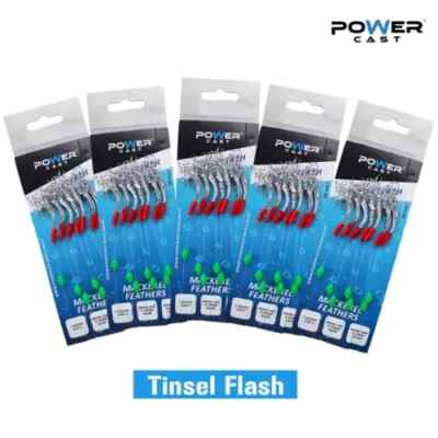 Lametta Flash - 7 Haken Makrelenfedern 5 / 10 Packungen