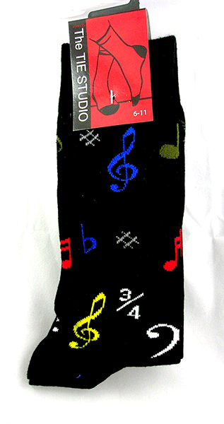 Music Symbols & Scattered Notes Socks - Music Themed Gift - Musical Socks