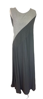 Soft Surroundings Flatter Me Maxi Jersey Knit Dress Flowy Colorblock Grey L