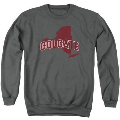 Colgate University Adult Crewneck Sweatshirt State Shape, Charcoal, S ...