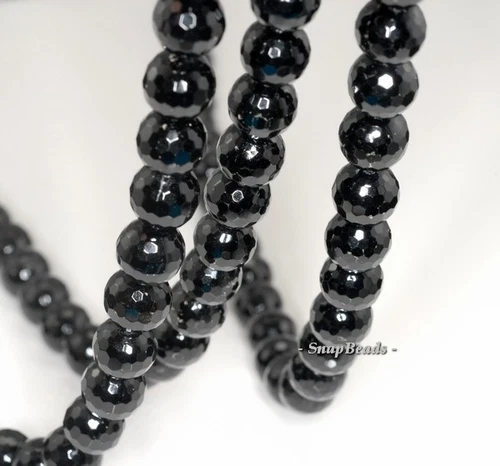 PIEDRA PRECIOSA DE TURMALINA NEGRA DE 12 MM GRADO A CUENTAS SUELTAS REDONDAS FACETADAS DE 7,5 pulgadas - Imagen 3 de 4