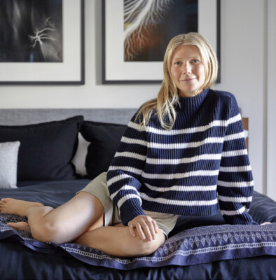 Label by GOOP Lucy Striped Funnel-Neck Sweater XS NWOT