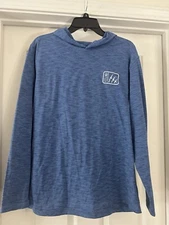FINTECH Hoodie Mens Medium Performance Fishing Outdoors Long Sleeve Blue