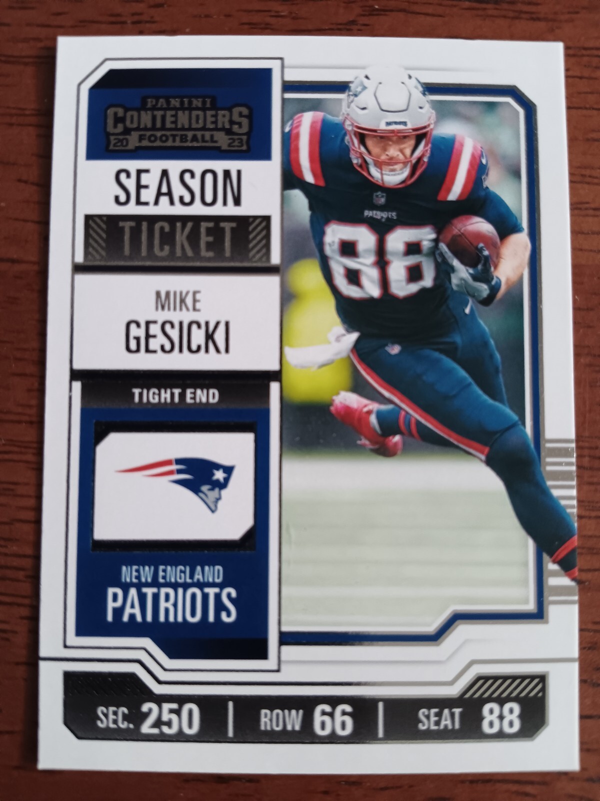 MIKE GESICKI NEW ENGLAND PATRIOTS 2023 PANINI-CONTENDERS FOOTBALL CARD #70