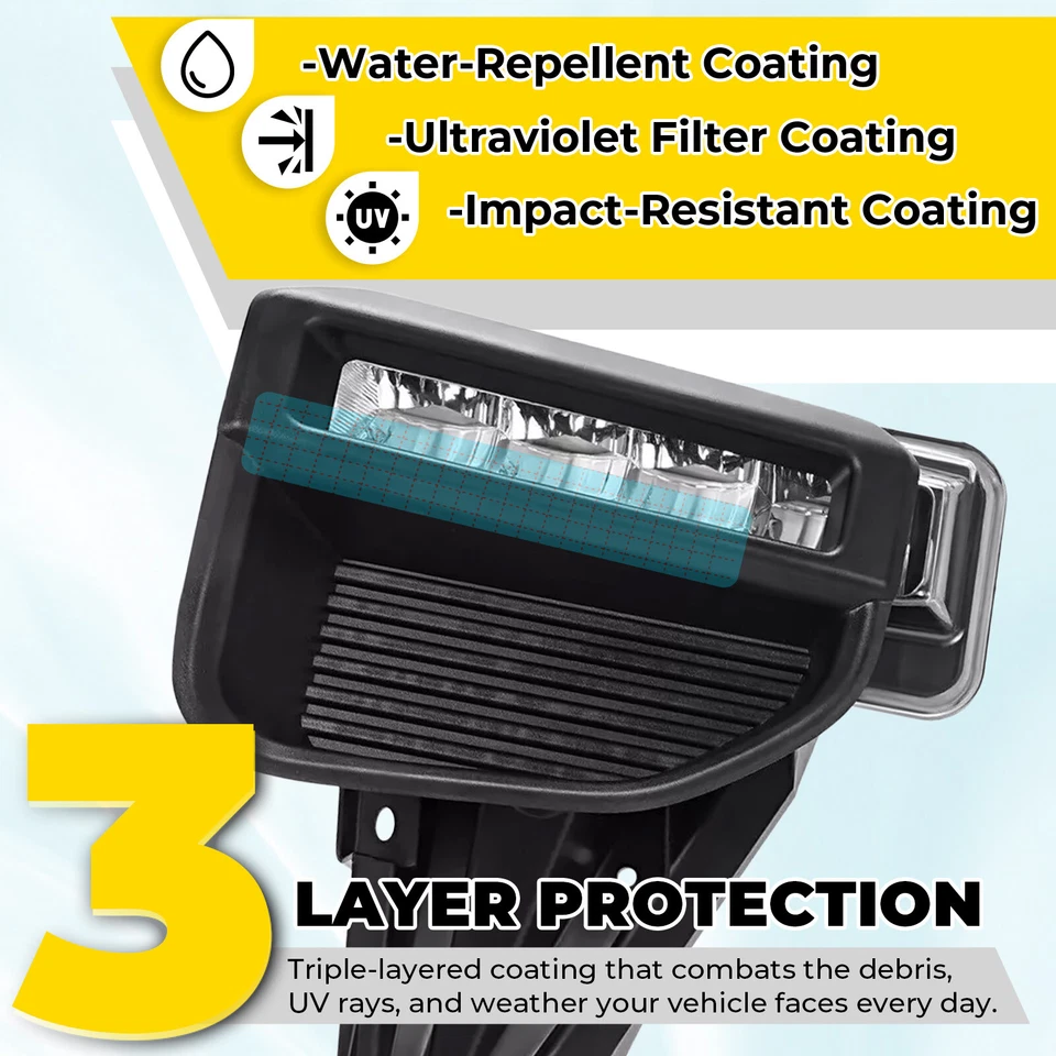 Juego de luces antiniebla LED para parachoques para Ford F250 F350 Super Duty 2020-2022 Foto 4 de 4