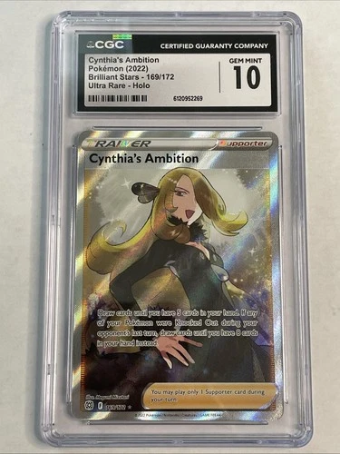 Cynthia's Ambition - Pokemon Brilliant Stars Rare Full Art 169/172 - CGC 10 Gem