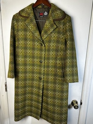 60sビンテージ/Real Welsh Tapestry ケープコート ポンチョ Vtg 1960s Welsh Woollens Tapestry Real Wool Women's Coat Eclipse