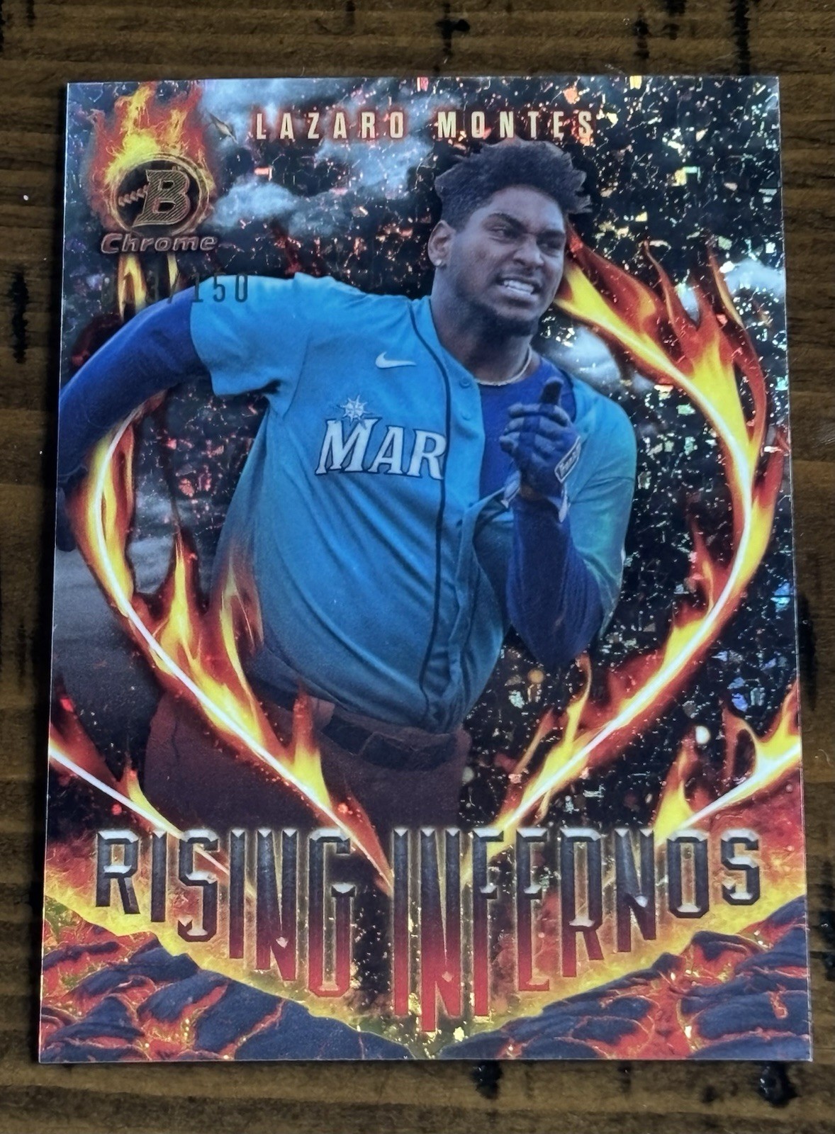 Lazaro Montes /150 - 2024 Bowman - Rising Infernos #RI-19 Mini-Diamond Refractor