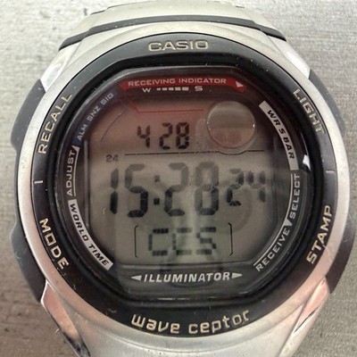 Casio WV-57HJ Watch Men 41mm Digital Silver Alarm Chronograph New