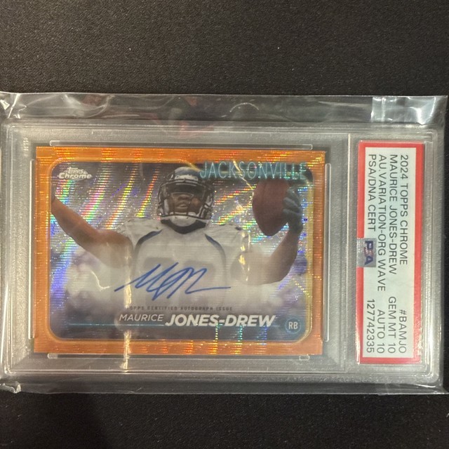 2024 Topps Chrome Football Maurice Jones-Drew Auto Orange /25 PSA 10 auto 10