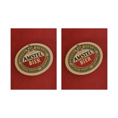 Amstel gelbe Schrift Brauerei Bierdeckel Beermat