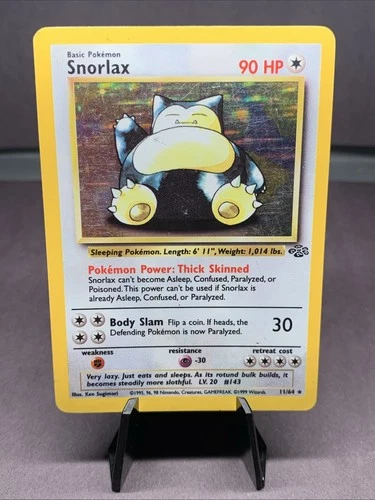 Pokemon TCG Snorlax Jungle Set 11/64 Holo Rare 1999 WOTC VTG MP
