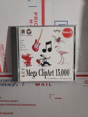 MEGA CLIPART 15,000 VINTAGE PC GAME/SOFTWARE Good Used No Keycode- #13