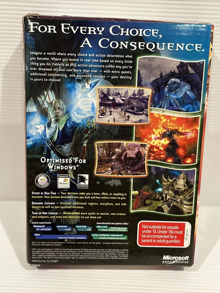 Fable The Lost Chapters PC CD ROM Game With Manual Small Box Edition - Image 2 of 4