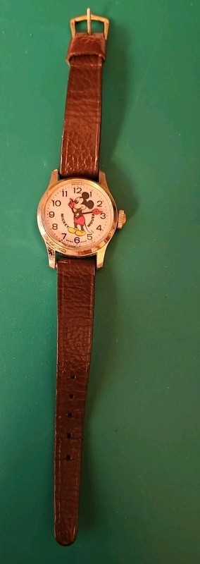 Vintage Bradley MICKEY MOUSE Wind-up Wrist Watch Swiss Made DISNEY Working
