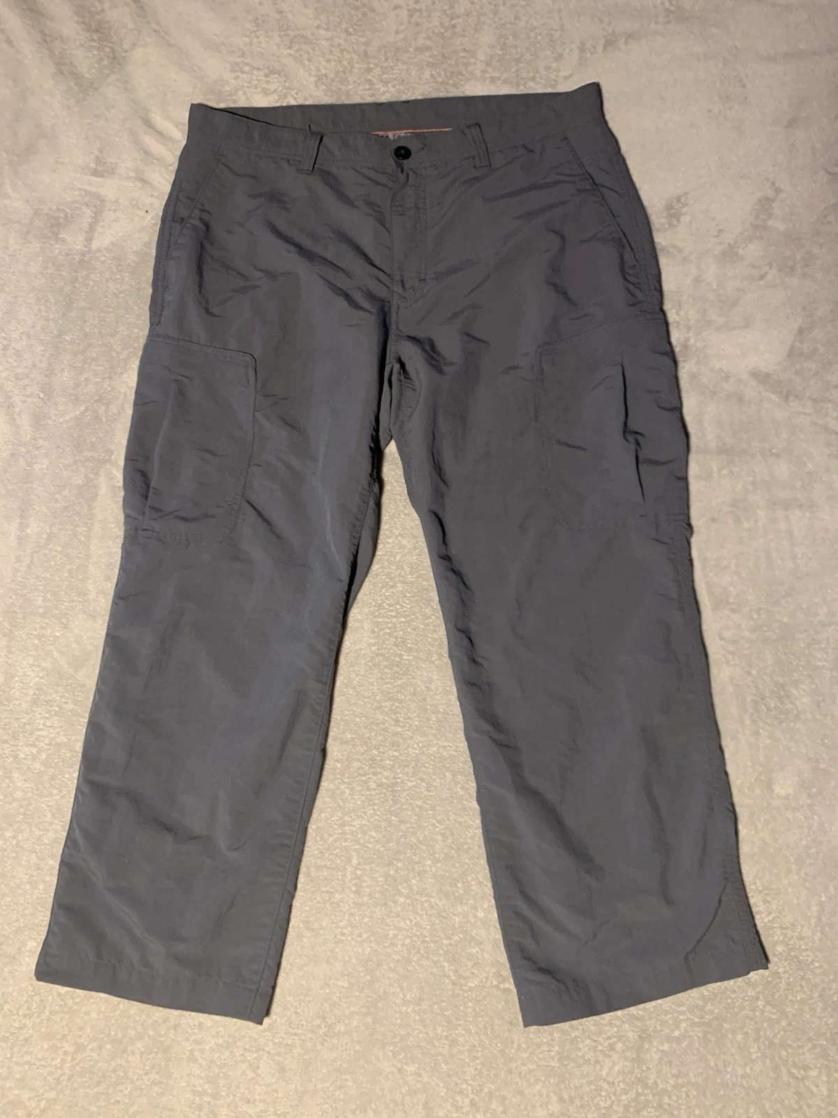 REI Co-op Pants Mens 36x30 Gray Relaxed Nylon Hiking Cargo Ankle Zip Sahara