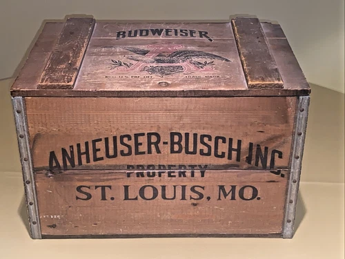 Vintage Budweiser Wooden Crate Box Centennial 1876-1976 Anheuser-Busch Beer