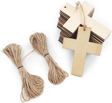 24 Wooden Crosses for DIY Crafts, Easter Events, 2.8" x 3.9"
