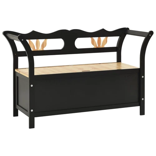 Banco madera maciza de abeto negro 107x45x75,5 cm - Imagen 2 de 9