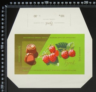 4 Original Vintage Fjord (Swiss) 100g Fruit Cream Chocolate Wrappers 1960s