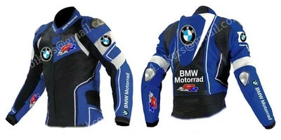 Neue BMW SRR Motorrad Rennradfahrer Lederjacke, MotoGP Racing Biker Lederjacke. - Bild 1 von 3