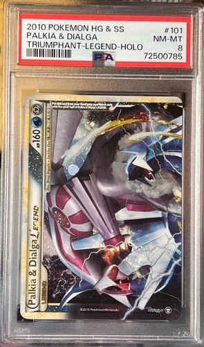 Palkia & Dialga Legend (Top) 101/102 Triumphant Graded PSA 8