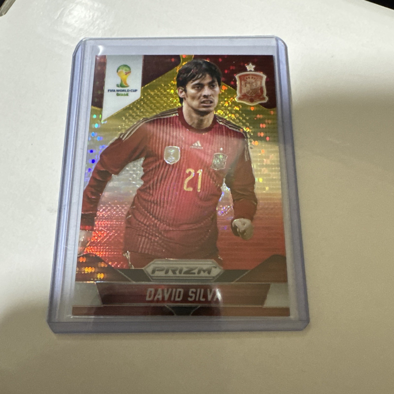 2014 Prizm World Cup David Silva Yellow & Red Pulsar Prizms Spain 🔴🟡🇪🇸