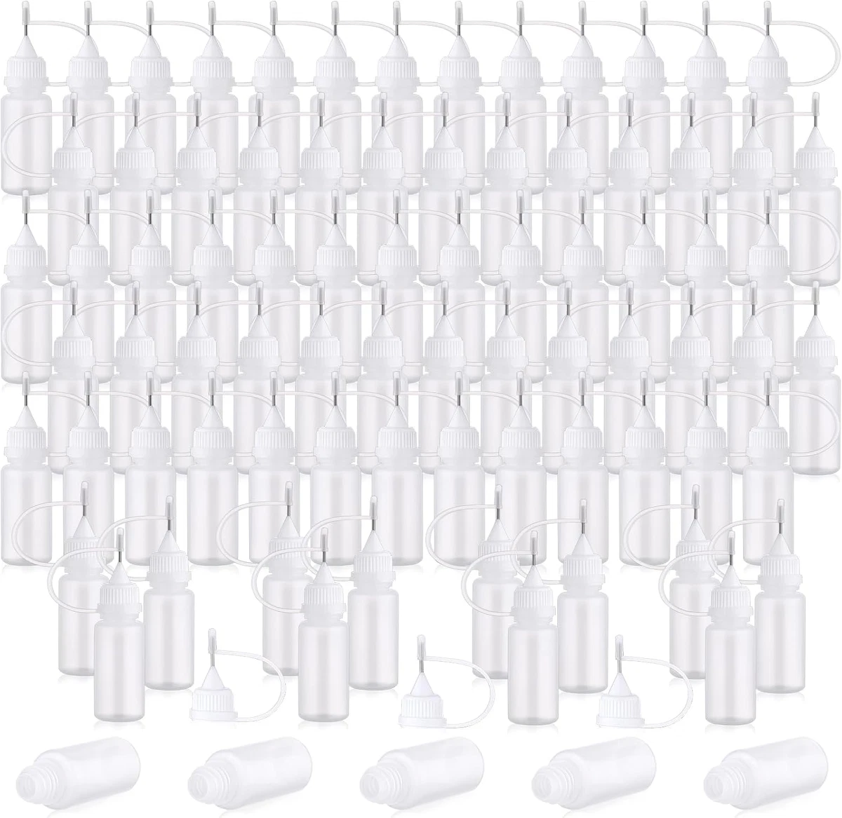 Botella aplicadora de metal de 100 piezas de 10 ml, mini botella de pegamento para manualidades hágalo usted mismo