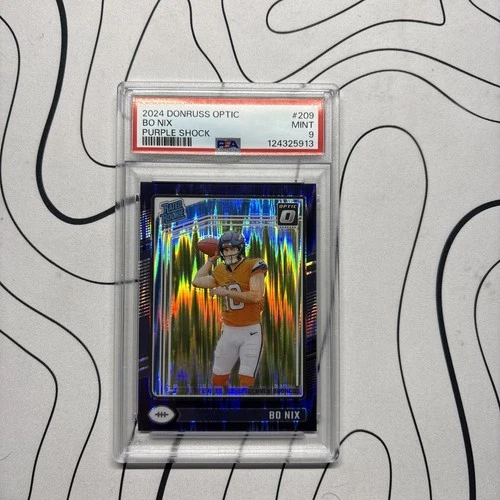 2024 PANINI DONRUSS OPTIC PURPLE SHOCK #209 BO NIX ROOKIE RC PSA 9 MINT 🔥🔥