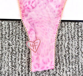 Victoria's Secret PINK NWT Large Pink Leopard Print Mesh Ruffle Thong Panty Wink