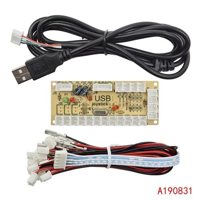   Delay LED Arcade MAME Encoder USB To PC 5Pin   PCB Module + Cables *hh