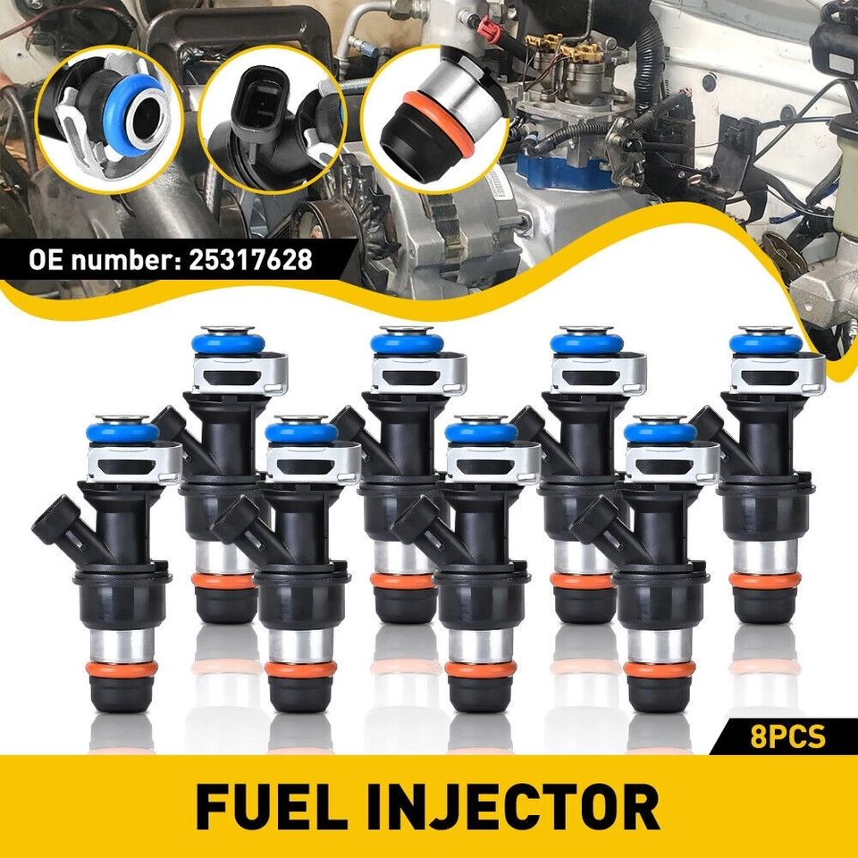 8PCS Fuel Injectors For Chevy Silverado GMC 1999-2007 4.8L 5.3L 6.0L 17113598 US - Imagem 3 de 4