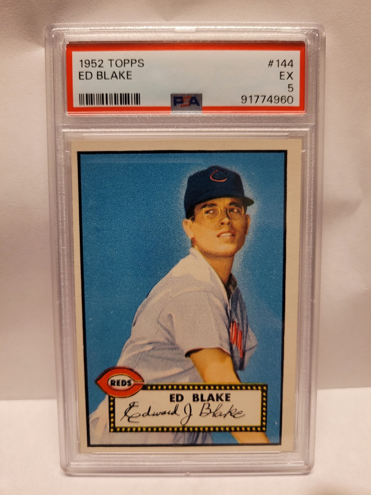 1952 Topps Ed Blake PSA Graded  EX 5   Cincinnati Reds  #144