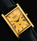 Vintage Seiko Slim Quartz Analog Gold Dial Men's Wristwatch