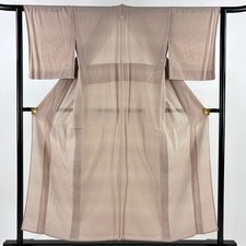 Pure Silk Kimono, Light Red, Excellent Used Condition, 154cm Length, Japan