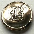 Antique Brass C & J Weldon Monogram Button Old English Letter B 1”