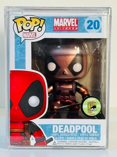 Funko Pop! Marvel #20 DEADPOOL Metallic SDCC 2013 1/480 w/ Pop Stack