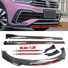 For VW Tiguan Front Bumper Lip Spoiler Body Kit Side Skirt Carbon Fiber K+
