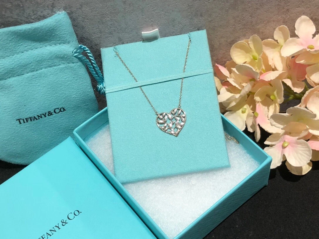 Tiffany & Co. 18K Gold Silver Olive Leaf Necklace - Etsy