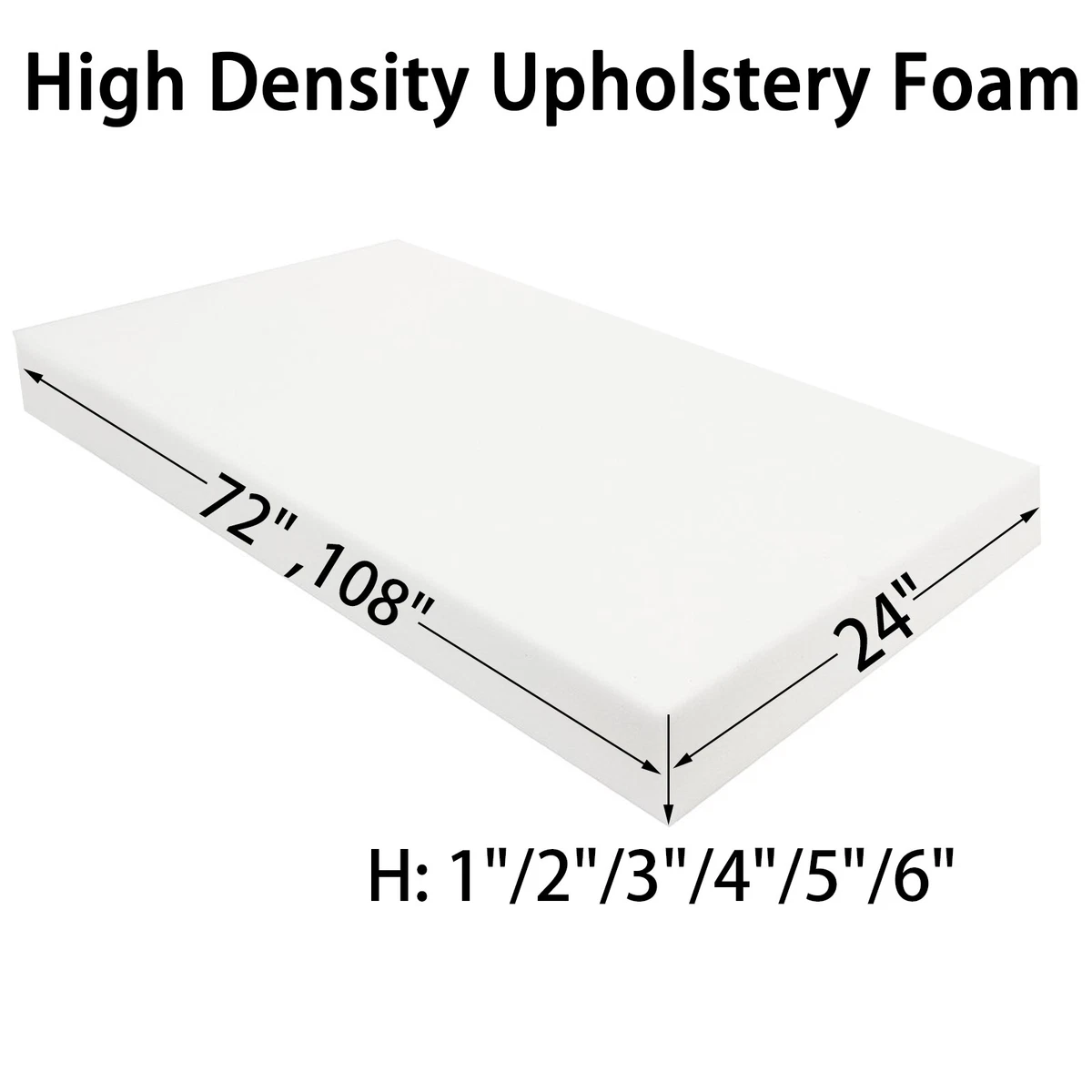 High Density Upholstery Foam Seat Sofa Cushion Replacement, 43 OFF
